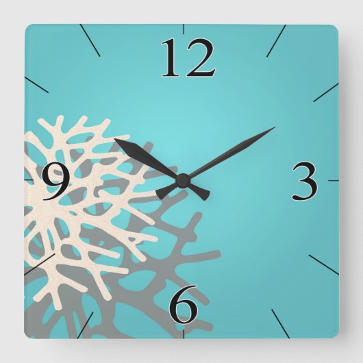 Horloge Carrée Coral on the Beach | grey (Recto)