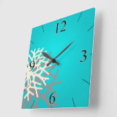 Horloge Carrée Coral on the Beach | grey (Angle)