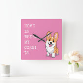 Horloge Carrée Corgi (Maison)