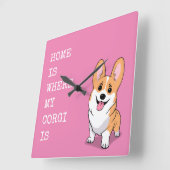 Horloge Carrée Corgi (Angle)