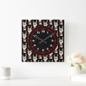 Horloge Carrée Cornes noires (Maison)