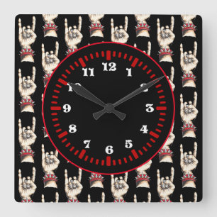 Horloge Carrée Cornes noires