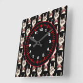 Horloge Carrée Cornes noires (Angle)