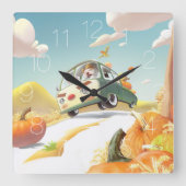 Horloge Carrée Correctif citrouille (Recto)