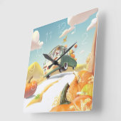 Horloge Carrée Correctif citrouille (Angle)