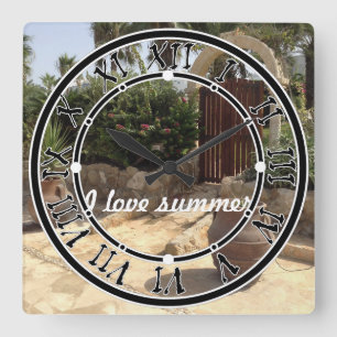 Horloge Carrée Correctifs de paysage d'été personnalisés