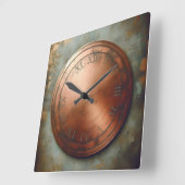 Horloge Carrée corroded metal (Angle)