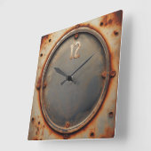 Horloge Carrée corroded steel (Angle)