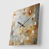 Horloge Carrée corroded steel plate (Angle)