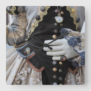 Horloge Carrée Corsage Steampunk, Carnaval, Venise