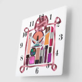 Horloge Carrée Cosmétiques réglés (Angle)