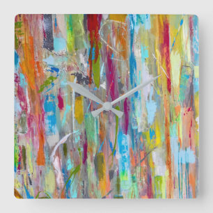 Horloge Carrée Cosmic Chaos Wall Clock