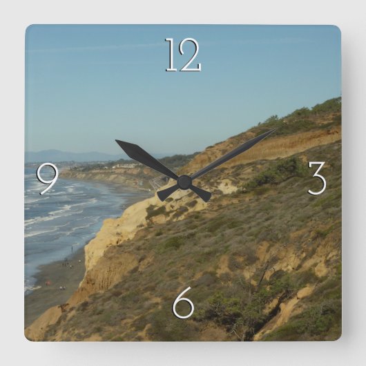 Horloge Carrée Côte Californie Paysage de voyage Pittoresque (Recto)