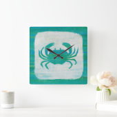 Horloge Carrée Côtier | Crabe aquatique (Maison)
