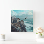 Horloge Carrée Cottage médiéval sur une falaise (Maison)