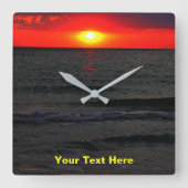 Horloge Carrée Couché de soleil de Floride (Recto)