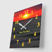 Horloge Carrée Couché de soleil de Floride (Angle)