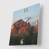 Horloge Carrée Coucher de soleil de Sedona (Angle)