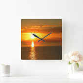 Horloge Carrée Coucher de soleil du passage intérieur (Maison)
