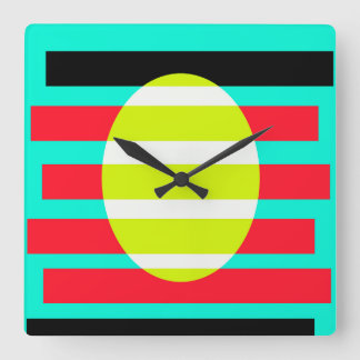 Horloge Carrée Coucher de soleil futuriste