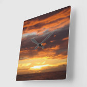 Horloge Carrée Coucher de soleil Lahaina Maui Hawaii (Angle)