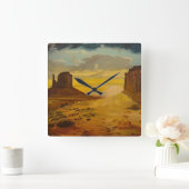 Horloge Carrée Coucher de soleil sur Monument Valley, par Gary Po (Maison)