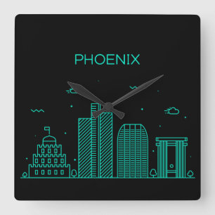 Horloge Carrée Coucher de soleil sur Phoenix