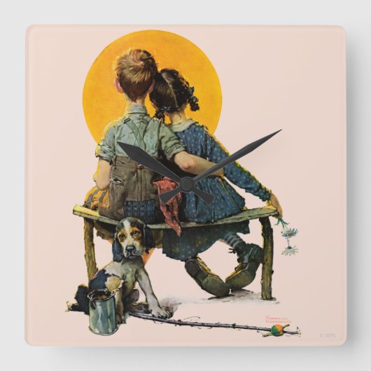 Horloge Carrée Coucher du soleil (Recto)