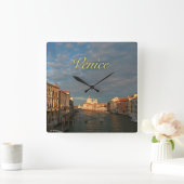 Horloge Carrée Coucher du soleil à Venise Italie (Maison)