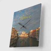 Horloge Carrée Coucher du soleil à Venise Italie (Angle)