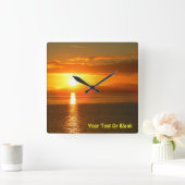 Horloge Carrée Coucher du soleil intérieur de passage (Maison)