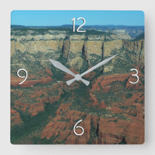Horloge Carrée Couches de roches rouges à Sedona Arizona