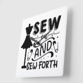 Horloge Carrée Coudre et coudre (Angle)