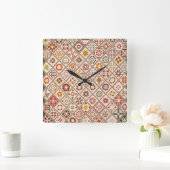 Horloge Carrée Couette d'amitié en couleurs muettes (Maison)