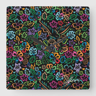 Horloge Carrée Couleur de vie