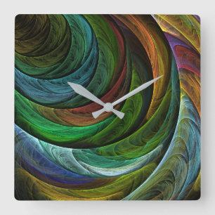 Horloge Carrée Couleur Gloire Moderne Art Abstrait Motif Élégant