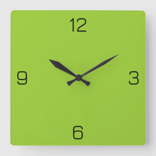 Horloge Carrée Couleur jaune vert 9ACD32 - Option pour ajouter un