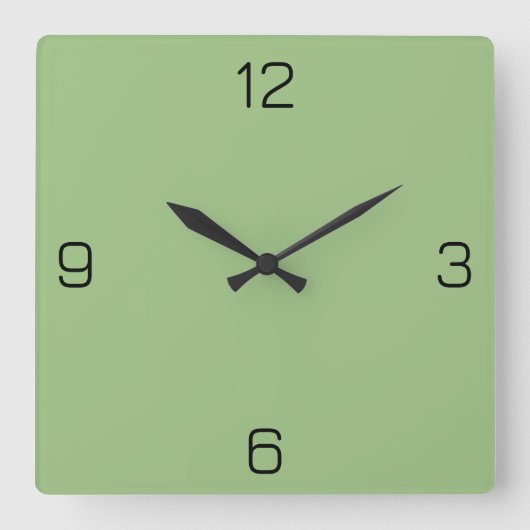 Horloge Carrée Couleur Light Sage Green 9DC183 - Option pour ajou (Recto)