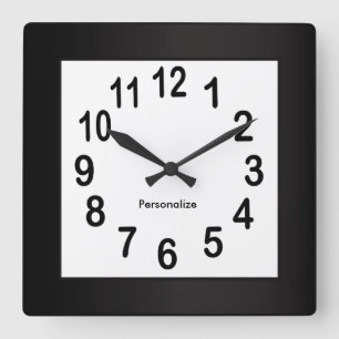 Horloge Carrée Couleur noire d'arrière - plan de cadre et de