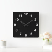 Horloge Carrée Couleur solide : Noir (Maison)