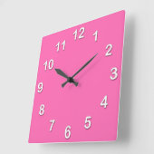 Horloge Carrée Couleur solide : Rose chaud #2 (Angle)