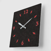 Horloge Carrée Couleur solide texturée noire (Angle)