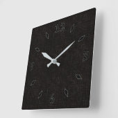 Horloge Carrée Couleur solide texturée noire (Angle)