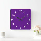Horloge Carrée Couleur solide : violet (Maison)