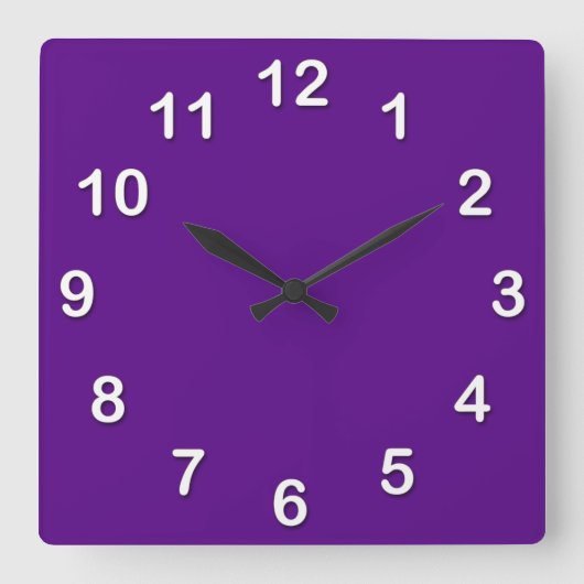 Horloge Carrée Couleur solide : violet (Recto)