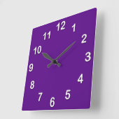Horloge Carrée Couleur solide : violet (Angle)