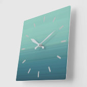 Horloge Carrée Couleur Turquoise tamisée (Angle)