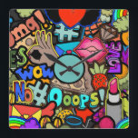 Horloge Carrée Couleur Vibrant Pop-Art Chambre Amusante Mur Horlo<br><div class="desc">"Fun Wall Clock" Ce graphique numérique est parfait pour tous ceux qui aiment les couleurs artistiques créatives amusantes. Avec des illustrations fantaisistes,  ce design est idéal pour un cadeau,  un anniversaire ou pour ajouter style et mode à votre espace de vie. Transformez votre espace avec un Splendor Abstrait funky."</div>