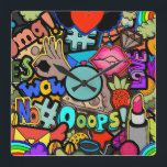 Horloge Carrée Couleur Vibrant Pop-Art Chambre Amusante Mur Horlo<br><div class="desc">"Fun Wall Clock" Ce graphique numérique est parfait pour tous ceux qui aiment les couleurs artistiques créatives amusantes. Avec des illustrations fantaisistes, ce design est idéal pour un cadeau, un anniversaire ou pour ajouter style et mode à votre espace de vie. Transformez votre espace avec un Splendor Abstrait funky."</div>