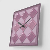 Horloge Carrée Couleur violette 3D en verre (Angle)